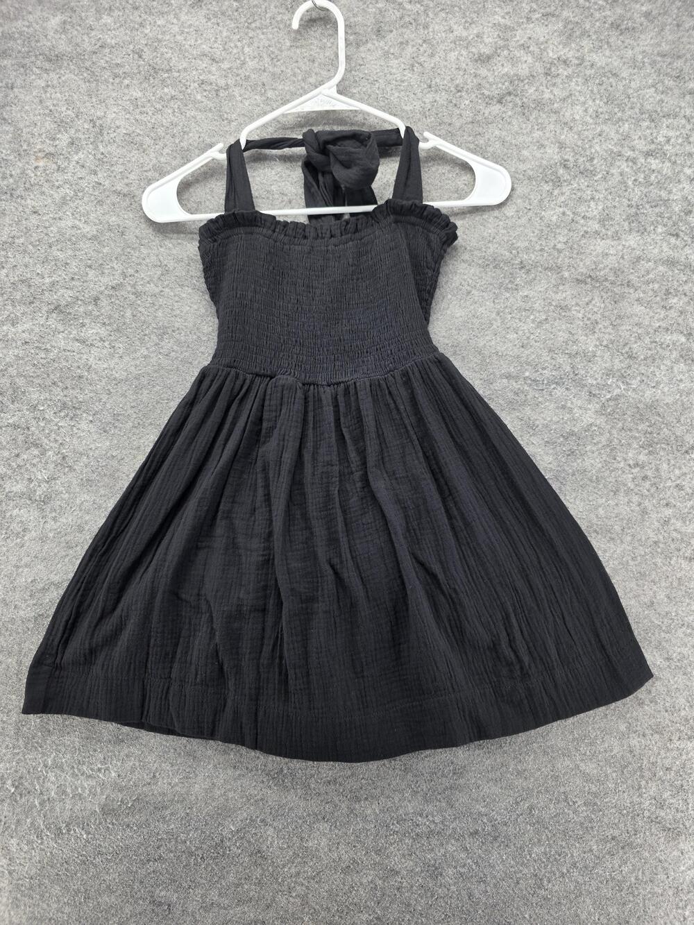 Princess Polly Dress Womens 2 Black Rhea Mini Smocked Cotton Sundress Casual